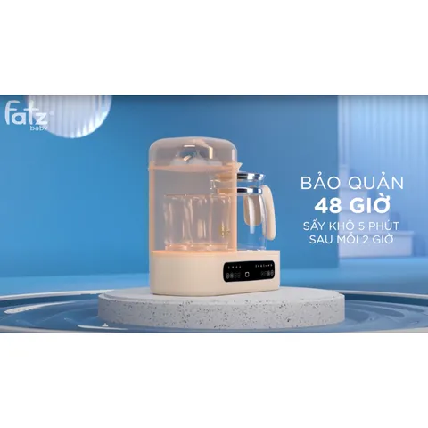 Máy Tiệt Trùng Sấy Khô Fatzbaby Multimax 8 FB9022BK - Đun và Hâm Nước Pha Sữa Đa Năng, Tiện Lợi Cho Mẹ Bỉm Sữa