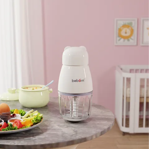 Máy Xay Thức Ăn Cho Bé Beborn FG02 - 200W, Lưỡi Dao Inox 6 Cách, Cốc Thủy Tinh 300ml, An Toàn, Dễ Dùng, Giúp Làm Súp, Sinh Tố Cho Bé