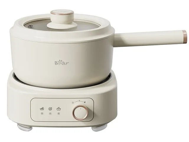 Nồi Lẩu Điện Đa Năng Bear SB-NL25L 1000W - Thiết Kế Tách Rời, Dễ Vệ Sinh, Nấu Lẩu, Hấp, Chiên, Rán, Xào Thực Phẩm Nhanh Chóng