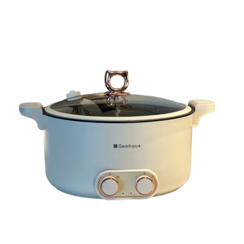 Nồi Lẩu Điện 2 Ngăn Gemhaus GH910 6L - Nấu Được 2 Món Cùng Lúc, Thiết Kế Sang Trọng, Chịu Nhiệt Tốt, Dùng Cho 6-8 Người