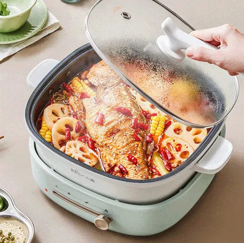 Nồi Lẩu Điện Đa Năng Bear DHG-D40F3 1500W Màu Xanh Mint - Thiết Kế Sang Trọng, Dung Tích Lớn 4 Lít, Dễ Dàng Vệ Sinh