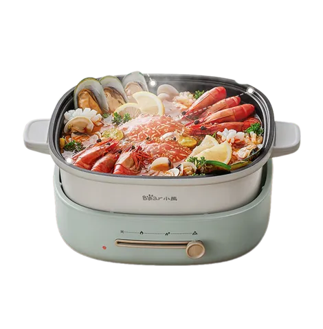 Nồi Lẩu Điện Đa Năng Bear DHG-D40F3 1500W Màu Xanh Mint - Thiết Kế Sang Trọng, Dung Tích Lớn 4 Lít, Dễ Dàng Vệ Sinh