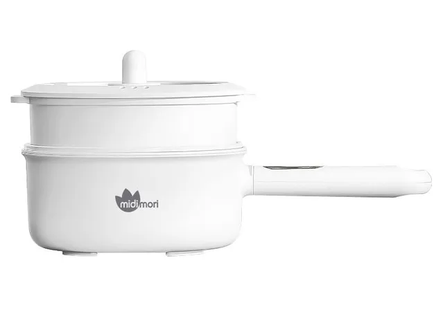 Nồi Lẩu Điện Đa Năng Midimori MDMR-569 Kèm Xửng Hấp, Dung Tích 2.6L, Chất Liệu Gốm Chịu Nhiệt 500°C, Thiết Kế Tiện Lợi Cho Gia Đình 3-5 Người