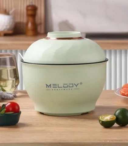 Nồi Lẩu Hấp Mini Đa Năng Melody MLD-625 - 1.2L, 300W, Thiết Kế Sang Trọng, Tiện Dụng Cho Gia Đình, Nấu Lẩu, Hấp, Luộc