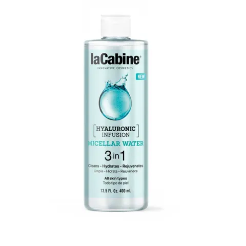 Nước tẩy trang 3in1 laCabine Hyaluronic Infusion - Làm sạch sâu, cấp ẩm và trẻ hóa da, công thức dịu nhẹ cho mọi loại da, 400ml.