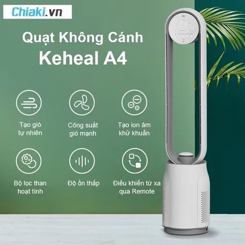 Quạt Không Cánh Tạo Ion Xiaomi Keheal A4 - Quạt Đứng Tiết Kiệm Năng Lượng, Lọc Không Khí, Thiết Kế Sang Trọng cho Gia Đình