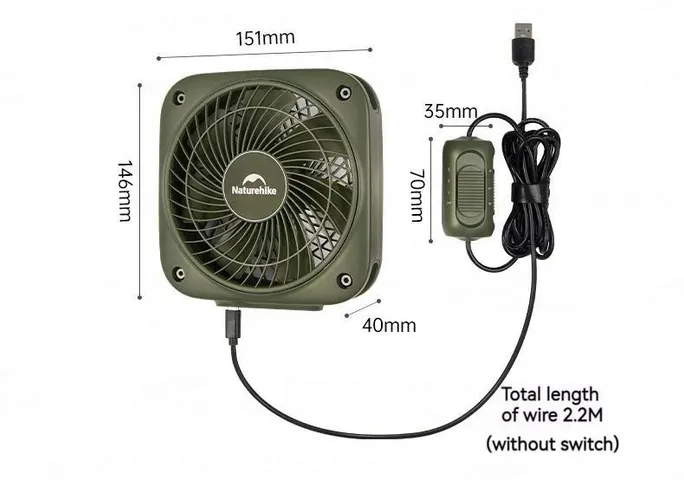 Quạt Mini Cắm Trại Naturehike CNK2300DQ018 - Thiết Kế Nhỏ Gọn, 3 Chế Độ Gió, Dễ Dàng Sử Dụng Cho Đi Phượt, Dã Ngoại