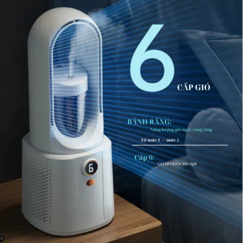 Quạt Tích Điện Phun Sương Không Cánh Melody MLD19 - Thiết Kế Sang Trọng, Đa Chức Năng, An Toàn Cho Trẻ Nhỏ và Thú Cưng