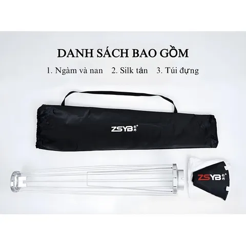 Softbox cầu ZSYB S65 - Phân tán ánh sáng tốt 65cm, Gấp gọn, Kim loại, Ngàm Bowen - Thiết bị chiếu sáng chuyên nghiệp