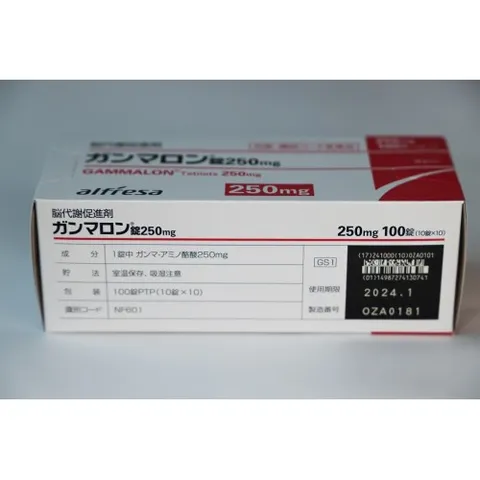 Viên uống bổ não Gammalon 250mg Nhật Bản - Hỗ trợ trí nhớ, cải thiện rối loạn thần kinh hiệu quả từ GABA, hộp 100 viên.