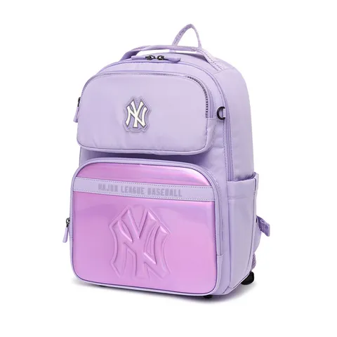 Balo Trẻ Em MLB Led Stamp New York Yankees 7ABK0022N-50LDL Màu Tím - Balo Đeo Vai Tiện Lợi Cho Bé Yêu Học Tập