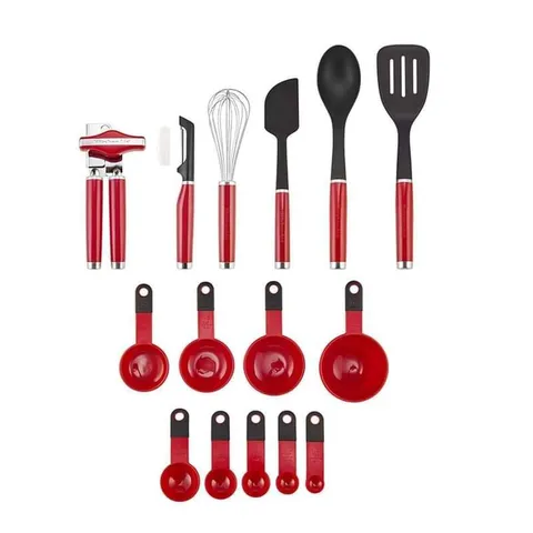 Bộ Dụng Cụ Nhà Bếp 15 Món KitchenAid Màu Đỏ - Bộ Đồ Nấu Ăn Cao Cấp, Siêu Bền, Dễ Sử Dụng, Thích Hợp Cho Mọi Nhu Cầu Nội Trợ