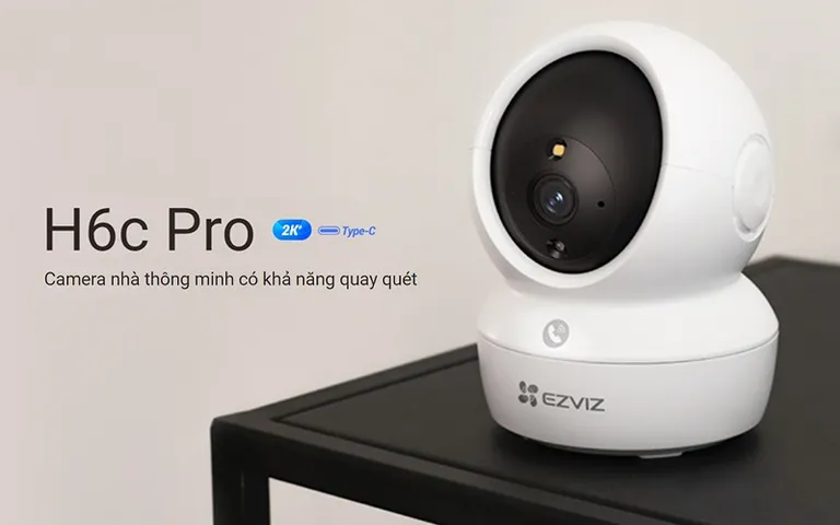 Camera Wifi 360 độ 4MP 2K+ Ezviz H6c Pro - Quay đêm thông minh, công nghệ phát hiện chuyển động, đàm thoại 2 chiều, an ninh gia đình hiệu quả.