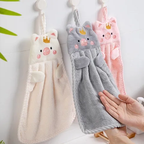 Combo 3 Khăn Lau Tay Nhà Bếp Treo Tường Hình Thú Cotton Mềm Mại - Lưu Giữ Vệ Sinh Gọn Gàng Cho Không Gian Bếp