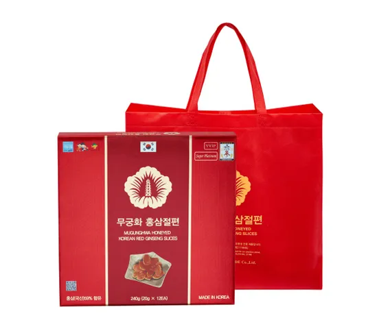 Hồng Sâm Thái Lát Tẩm Mật Ong Mugunghwa Hàn Quốc - Hỗ Trợ Bồi Bổ Sức Khỏe, Giảm Căng Thẳng, Làm Đẹp Da - Hộp 12 Gói 20g