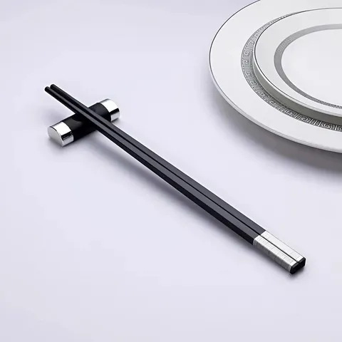 Hộp 10 Đôi Đũa Sợi Thủy Tinh Bọc Logo Bạc - Đũa Chống Trơn, Không Mùi, Chịu Nhiệt 220 Độ C, Dụng Cụ Nhà Bếp Cao Cấp