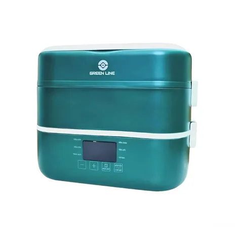 Hộp cơm hâm nóng cắm điện Green Line RW-18 - Dung tích 2L 2 tầng, 4 hũ sứ cao cấp, hâm nóng nhanh chỉ 5 phút, quà tặng tiện ích cho gia đình