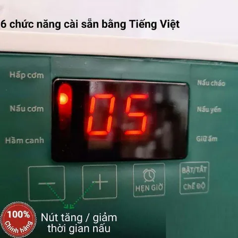 Hộp cơm hâm nóng cắm điện Green Line RW-18 - Dung tích 2L 2 tầng, 4 hũ sứ cao cấp, hâm nóng nhanh chỉ 5 phút, quà tặng tiện ích cho gia đình