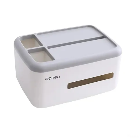 Hộp đựng khăn giấy để bàn OENON HG318 - Thiết kế hiện đại, nhựa ABS, 2 ngăn lớn và 2 ngăn nhỏ, tiện lợi cho gia đình và văn phòng