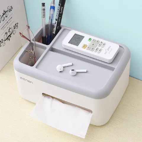Hộp đựng khăn giấy để bàn OENON HG318 - Thiết kế hiện đại, nhựa ABS, 2 ngăn lớn và 2 ngăn nhỏ, tiện lợi cho gia đình và văn phòng