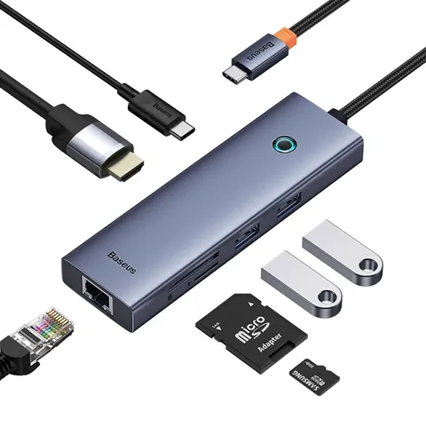 Hub Mở Rộng Đa Năng Baseus Flite Series 7in1 - Kết Nối USB, HDMI 4K, Ethernet, Thiết Bị Di Động - Thiết Kế Nhỏ Gọn, Dễ Dàng Sử Dụng