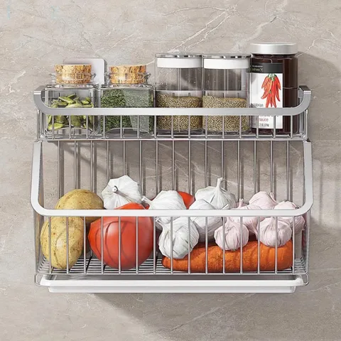 Kệ Đựng Đồ 2 Tầng Inox 304 Gắn Tường Hobby Home Decor GV3 - Bền Bỉ, Chống Gỉ, Gọn Gàng Cho Không Gian Bếp