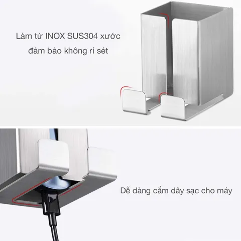 Kệ đựng máy cạo râu dán tường Inox 304 - Thiết kế sang trọng tiện lợi cho phòng tắm, tiết kiệm không gian, thương hiệu Hobby Home Decor MCR2