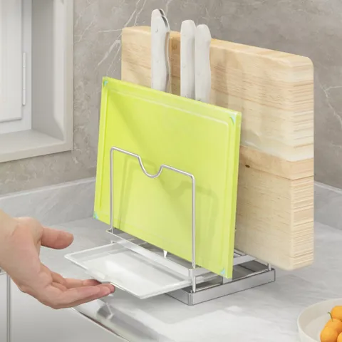 Kệ Đựng Nắp Vung Thớt Dao Inox 304 Hobby Home Decor TT11 - Thiết Kế Hiện Đại, Sang Trọng, Gọn Gàng Cho Nhà Bếp