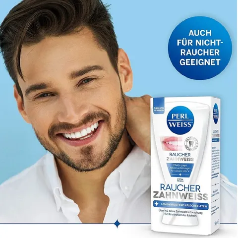Kem đánh răng Perl Weiss Raucher Zahnweiss - Đặc biệt cho người hút thuốc, làm sạch và trắng răng, ngăn ngừa ố vàng, hương thơm dễ chịu