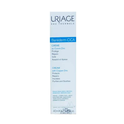 Kem Dưỡng Ẩm Uriage Bariederm Cica Creme 40ml - Giúp Làm Dịu Da Kích Ứng, Ngăn Ngừa Vi Khuẩn, Phục Hồi Tổn Thương Da