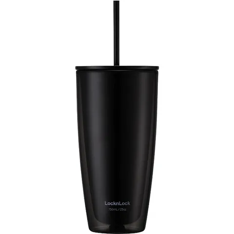 Ly nhựa 2 lớp Lock&Lock kèm ống hút HAP507 750ml - Chống nhiệt, thiết kế tiện dụng, lý tưởng cho nước lạnh và nước đá