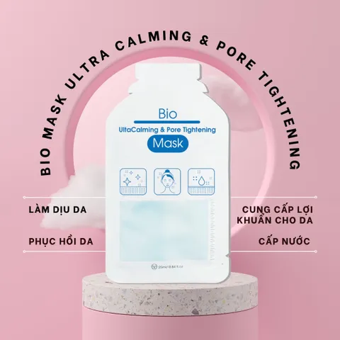 Mặt Nạ Làm Dịu Phục Hồi Da Bio Mask Ultra Calming & Pore Tightening - Dưỡng Ẩm, Giảm Mụn, Phục Hồi Lỗ Chân Lông, Chất Liệu Sinh Học 3D
