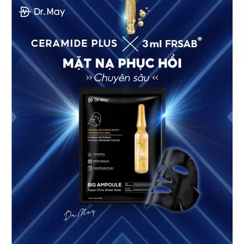 Mặt Nạ Tái Tạo Phục Hồi Da Dr. May - Professional Repairing Mask Chuyên Dụng Cho Làn Da Hư Tổn, Nhạy Cảm, Cấp Nước Sâu, 4 Miếng 26ml