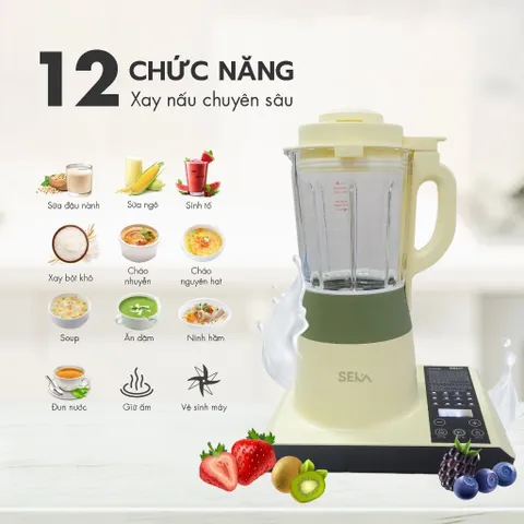 Máy Làm Sữa Hạt Seka GL300 - Đa Chức Năng Xay Nấu 12 Chức Năng, Dung Tích 1.75L, Thủy Tinh Borosilicat Chất Lượng Cao