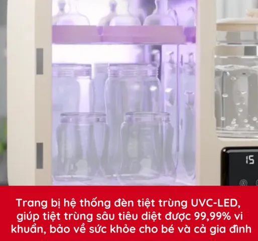 Máy Sấy Tiệt Trùng UVC LED Fatzbaby Multi-KING 4 FB9613ZH - Đun Nước và Hâm Nước Pha Sữa Đa Chức Năng, Tiết Kiệm Điện Năng