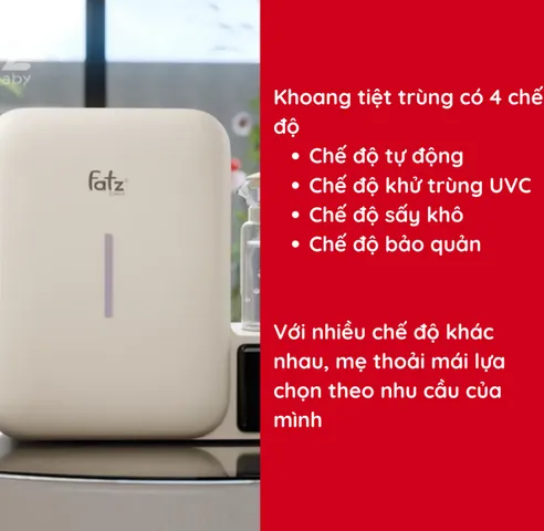 Máy Sấy Tiệt Trùng UVC LED Fatzbaby Multi-KING 4 FB9613ZH - Đun Nước và Hâm Nước Pha Sữa Đa Chức Năng, Tiết Kiệm Điện Năng