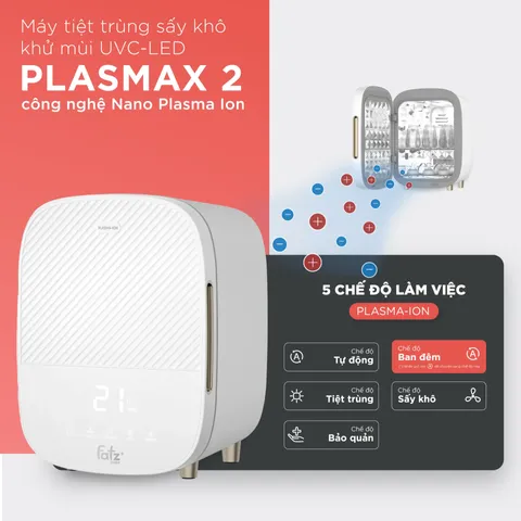 Máy Tiệt Trùng Sấy Khô Khử Mùi Fatzbaby UVC-LED Plasmax 2 FB4791TN - Công Nghệ Nano Plasma Ion, Hiệu Quả Cao Cho Mẹ Và Bé