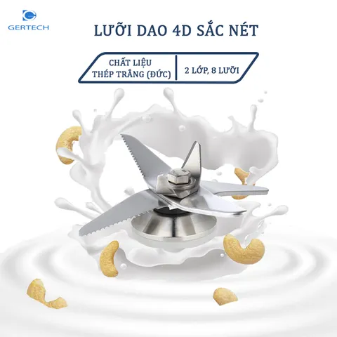 Máy Xay Nấu Đa Năng Gertech GT-686 - Cách Âm Chống Ồn, 8 Chương Trình Xay Nấu, 800W, Món Ăn Đa Dạng Cho Gia Đình
