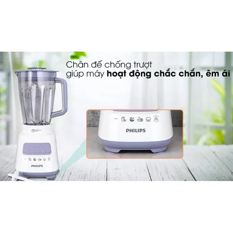 Máy xay sinh tố Philips HR2221 700W - Dung tích 1.5L, Kiểu dáng hiện đại, Đa năng xay sinh tố, hạt, thịt - Phụ kiện tiện lợi, Bảo vệ động cơ