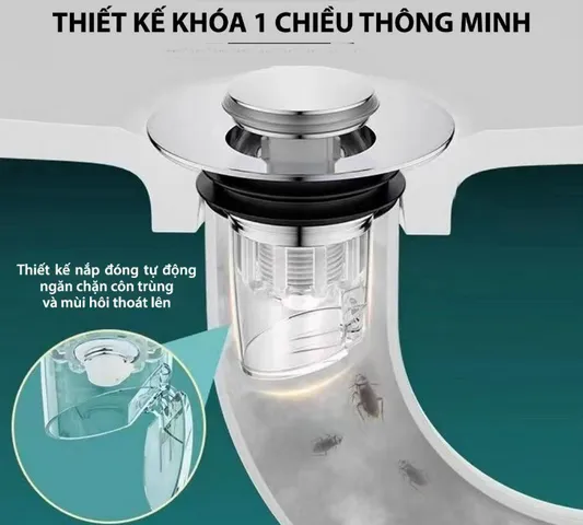 Nắp Chặn Lỗ Thoát Nước Bồn Rửa Mặt Mifan - Ngăn Mùi, Côn Trùng, Chống Tắc Đường Ống Với Chất Liệu Inox Cao Cấp