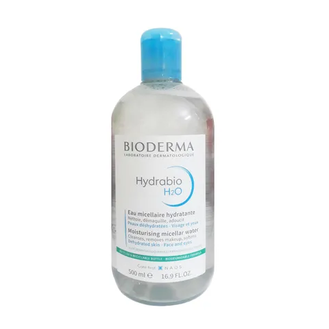 Nước tẩy trang Bioderma H2O 500ml - Sạch sâu, dịu nhẹ cho da nhạy cảm và da dầu mụn - Mỹ phẩm Pháp chính hãng