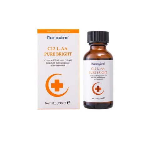 Serum Pharmaform C12 L-AA Pure Bright - Dưỡng sáng da, chống oxi hóa và ngăn lão hóa hiệu quả cho làn da mịn màng, khỏe mạnh