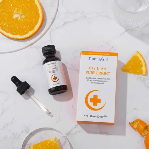 Serum Pharmaform C12 L-AA Pure Bright - Dưỡng sáng da, chống oxi hóa và ngăn lão hóa hiệu quả cho làn da mịn màng, khỏe mạnh
