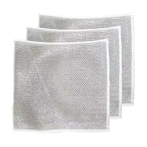 Set 10 Khăn Lau Bếp Dây Kim Loại Dạng Lưới - Dễ Dàng Vệ Sinh, Bền, Tiết Kiệm Không Gian, Khuyến Mãi Mua 2 Tặng 1