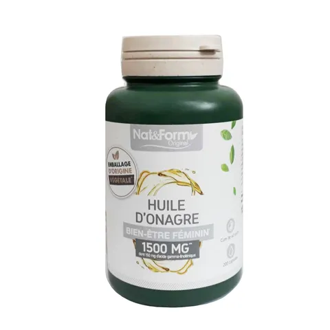Tinh dầu hoa anh thảo hữu cơ Pháp Nat&Form Huile D’Onagre - 200 viên hỗ trợ cân bằng nội tiết, đẹp da và điều hòa kinh nguyệt