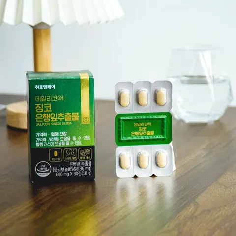 Viên uống Ginkgo Biloba Chunho Ncare 600mg - Hỗ trợ trí nhớ, giảm căng thẳng mệt mỏi, cải thiện tuần hoàn não, hộp 30 viên