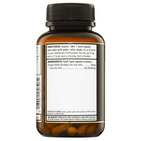 Viên uống bổ não Go Healthy Go Ginkgo 9000 - Hỗ trợ trí nhớ, giảm stress, tăng cường tuần hoàn, cải thiện tâm trạng - 60 viên