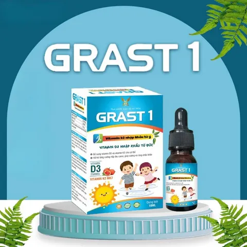 Vitamin D3 K2 MK7 Grast 1 - Siro Hỗ Trợ Tăng Chiều Cao Cho Trẻ, Dễ Uống, Không Màu, Không Mùi, Giúp Phát Triển Cơ Thể Tự Nhiên