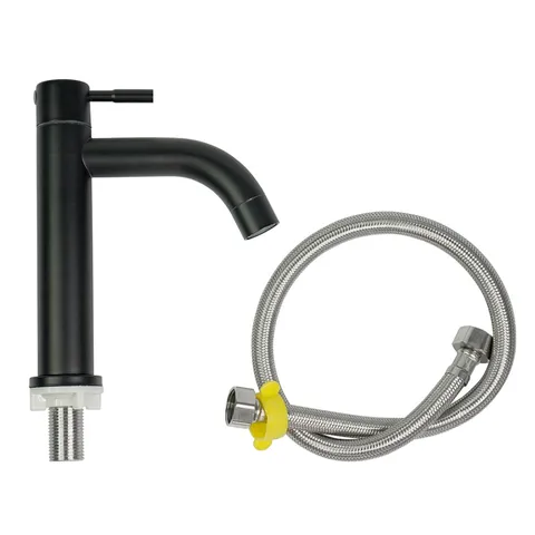 Vòi xả chậu lavabo lạnh inox 304 HOBBY HOME DECOR LBL3D - Kiểu dáng cổ điển, chất liệu inox đen sang trọng, tiết kiệm nước