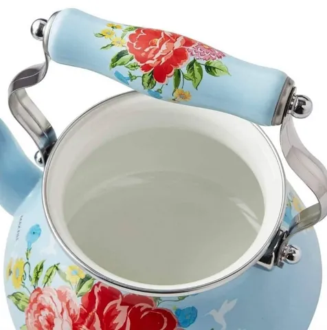 Ấm Đun Bếp Từ The Pioneer Woman 1,8L - Men Tráng Hoa Dễ Thương, Dung Tích Lớn, Nóng Nhanh, Phù Hợp Với Mọi Nhà Bếp